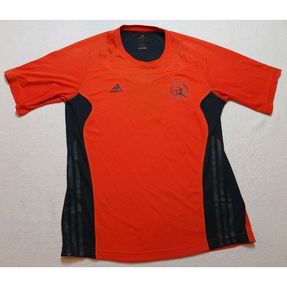 Adidas BAA Shirt Mens Large Orange ClimaCool Supernova Boston Marathon 2012